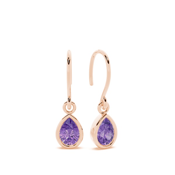 Amethyst drop earrings with Shephard hook