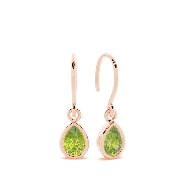 Peridot drop earrings with Shephard hook