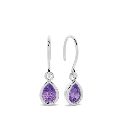                                        Amethyst drop earrings with Shephard hook