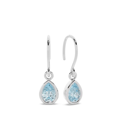                                      Aquamarine drop earrings with Shephard hook