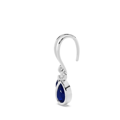 Blue Sapphire drop earrings with Shephard hook
