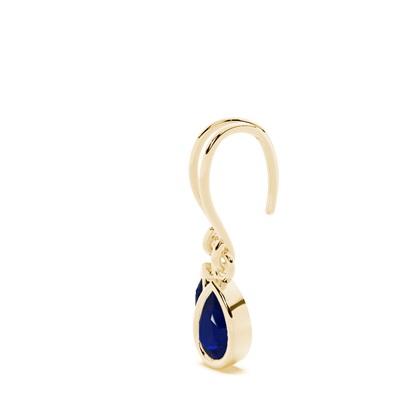 Blue Sapphire drop earrings with Shephard hook