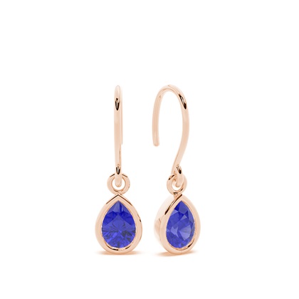 Tanzanite drop earrings with Shephard hook