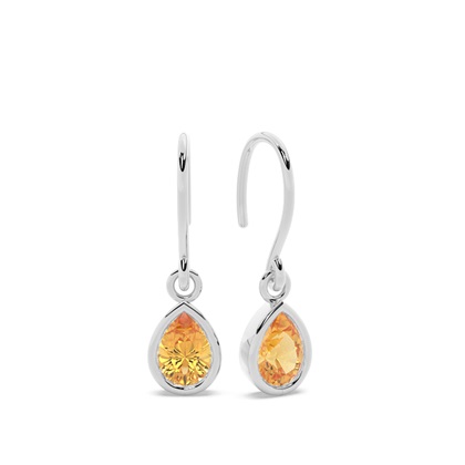 Citrine drop earrings with Shephard hook