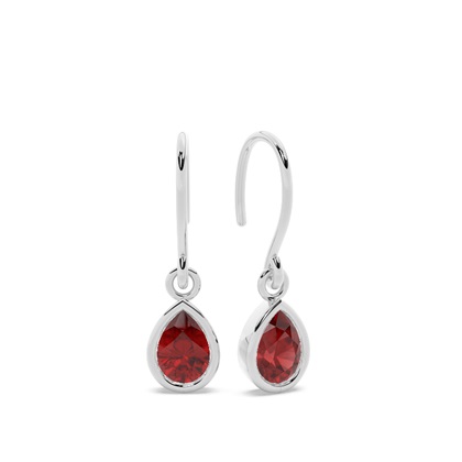 Garnet drop earrings with Shephard hook