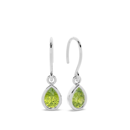 Peridot drop earrings with Shephard hook