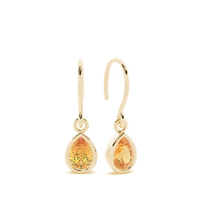 Citrine drop earrings with Shephard hook
