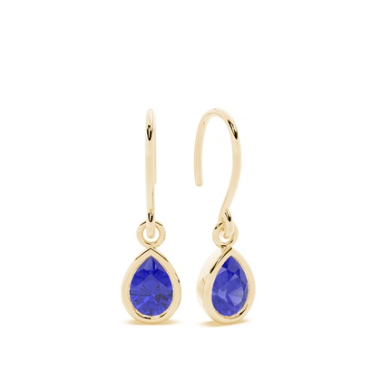 Tanzanite drop earrings with Shephard hook