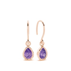 Amethyst drop earrings with Shephard hook