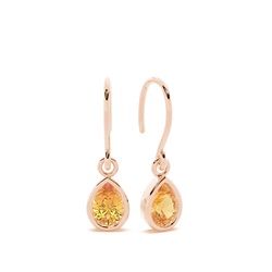 Citrine drop earrings with Shephard hook
