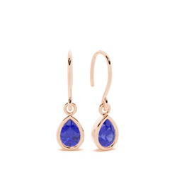 Tanzanite drop earrings with Shephard hook