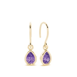Amethyst drop earrings with Shephard hook