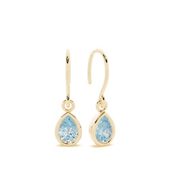 Aquamarine drop earrings with Shephard hook