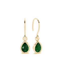 Emerald drop earrings with Shephard hook