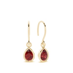 Garnet drop earrings with Shephard hook