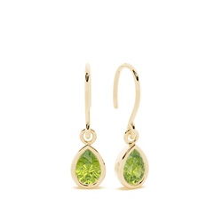 Peridot drop earrings with Shephard hook