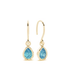 Blue Topaz drop earrings with Shephard hook