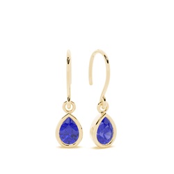 Tanzanite drop earrings with Shephard hook