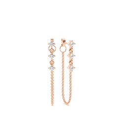 Diamond front and back Chain Hanging Earring