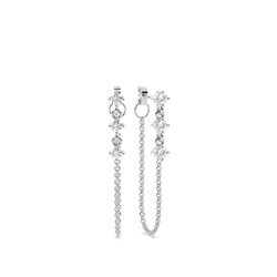 Diamond front and back Chain Hanging Earring