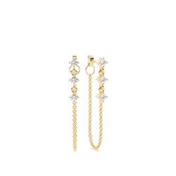 Diamond front and back Chain Hanging Earring