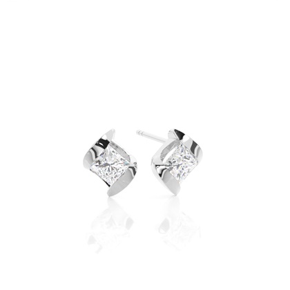 Princess Cut Diamond Earrings 