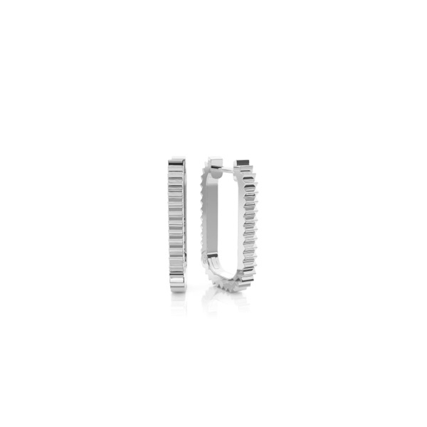 Textured Plain metal U shape Delicate hoop earring