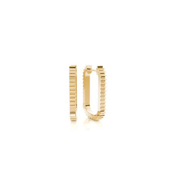 Textured Plain metal U shape Delicate hoop earring
