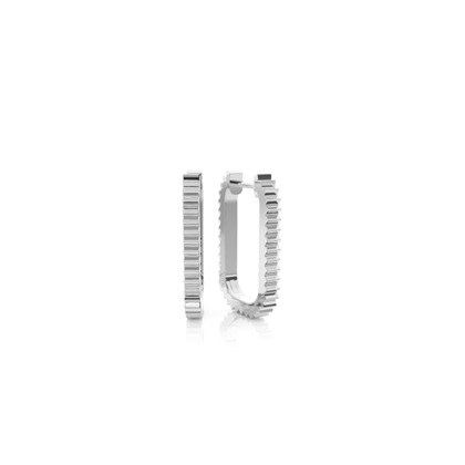 Textured Plain metal U shape Delicate hoop earring
