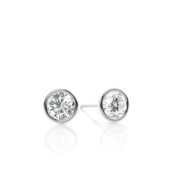 Bezel set Intricate Basket look Stud Earrings