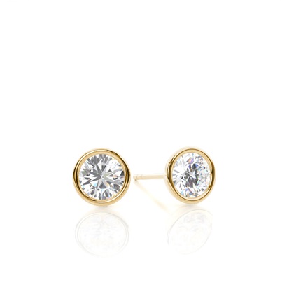 Bezel set Intricate Basket look Stud Earrings