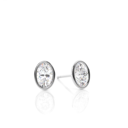 Oval Diamond Earrings