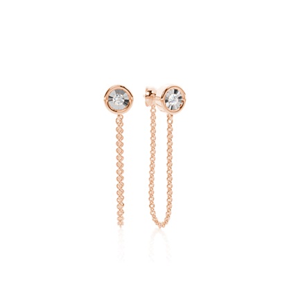 Rose Gold Drop Diamond Earrings
