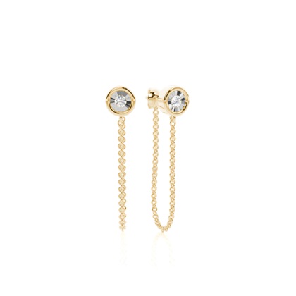 Yellow Gold Drop Diamond Earrings
