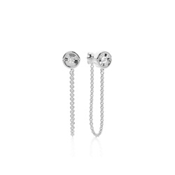 Illusion set Diamond front and back Chain Hanging Earring