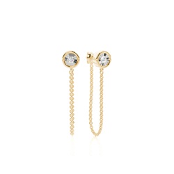 Illusion set Diamond front and back Chain Hanging Earring