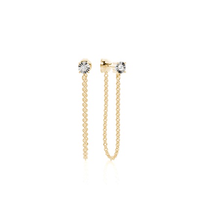 Yellow Gold Drop Diamond Earrings