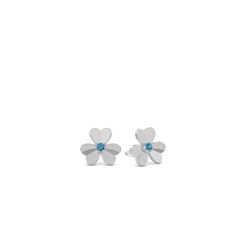 Blauer Topaz Klee zarte Ohrstecker