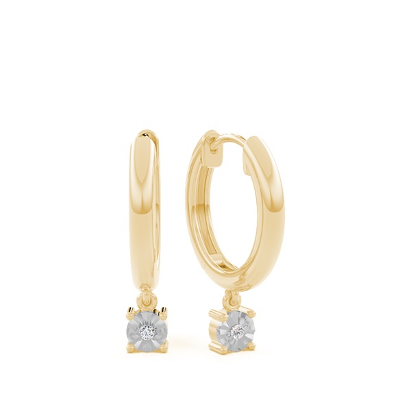 Illusion Setting Everyday Diamond Hoop Earring