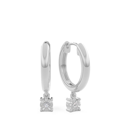 Illusion Setting Everyday Diamond Hoop Earring