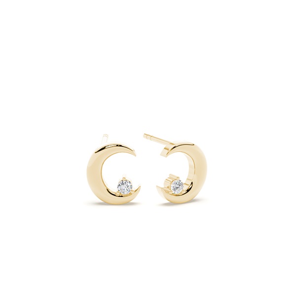 Moon Shape Diamond Dainty Earring