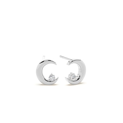 Moon Shape Diamond Dainty Earring