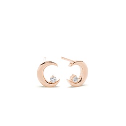 Moon Shape Diamond Dainty Earring