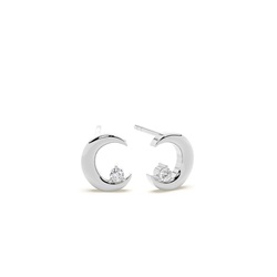 Moon Shape Diamond Dainty Earring