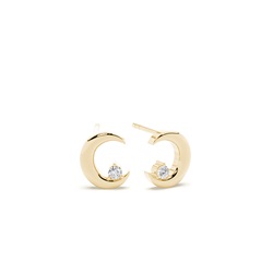 Moon Shape Diamond Dainty Earring