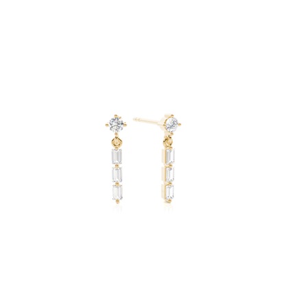 Round Diamond Drop Diamond Earrings