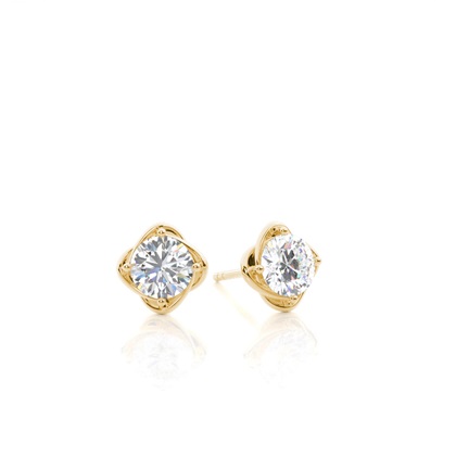 Yellow Gold Diamond Earrings