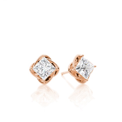 Princess Cut Diamond Earrings 