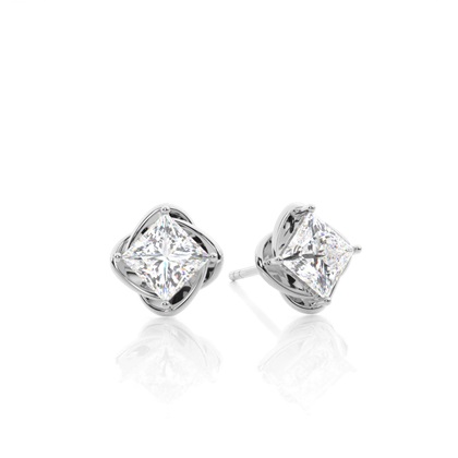 Princess Cut Diamond Earrings 