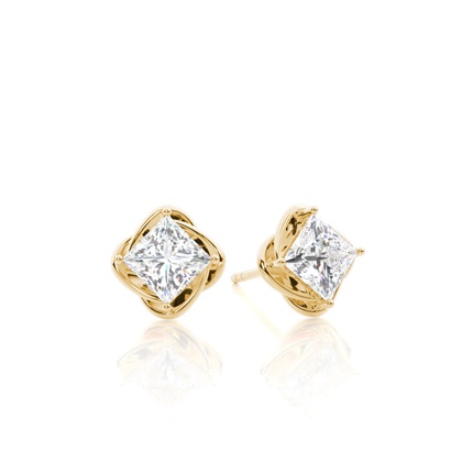 Princess Cut Diamond Earrings 